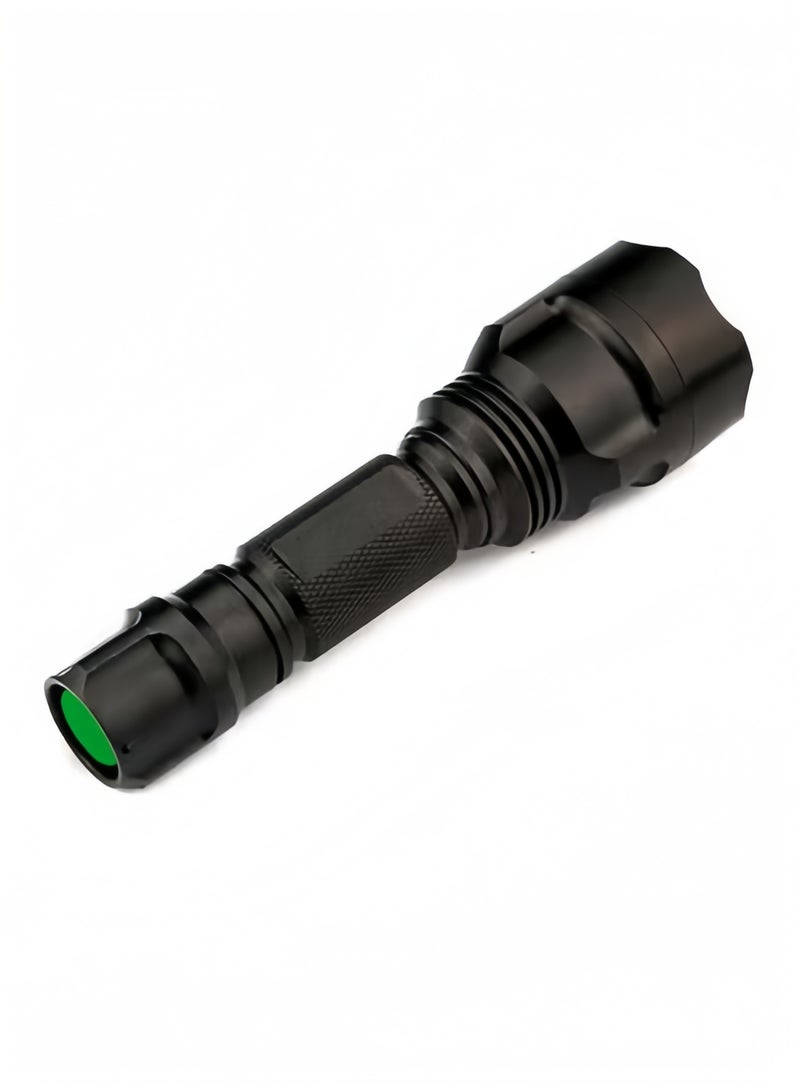 كشاف LED تكتيكي بقوة 5000 لومن طراز C8 XM-L T6 18650 أسود 145x45x28مم - Image 2